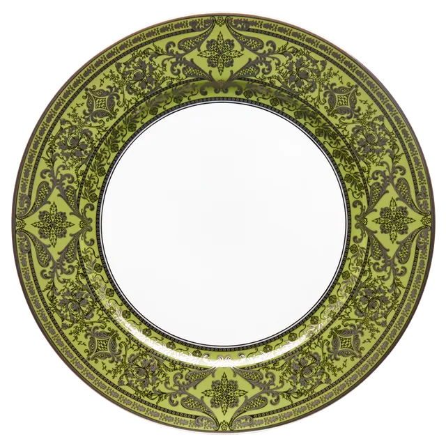 haviland-matignon-assiette-de-pr-sentation-vert-pomme-platine image 1