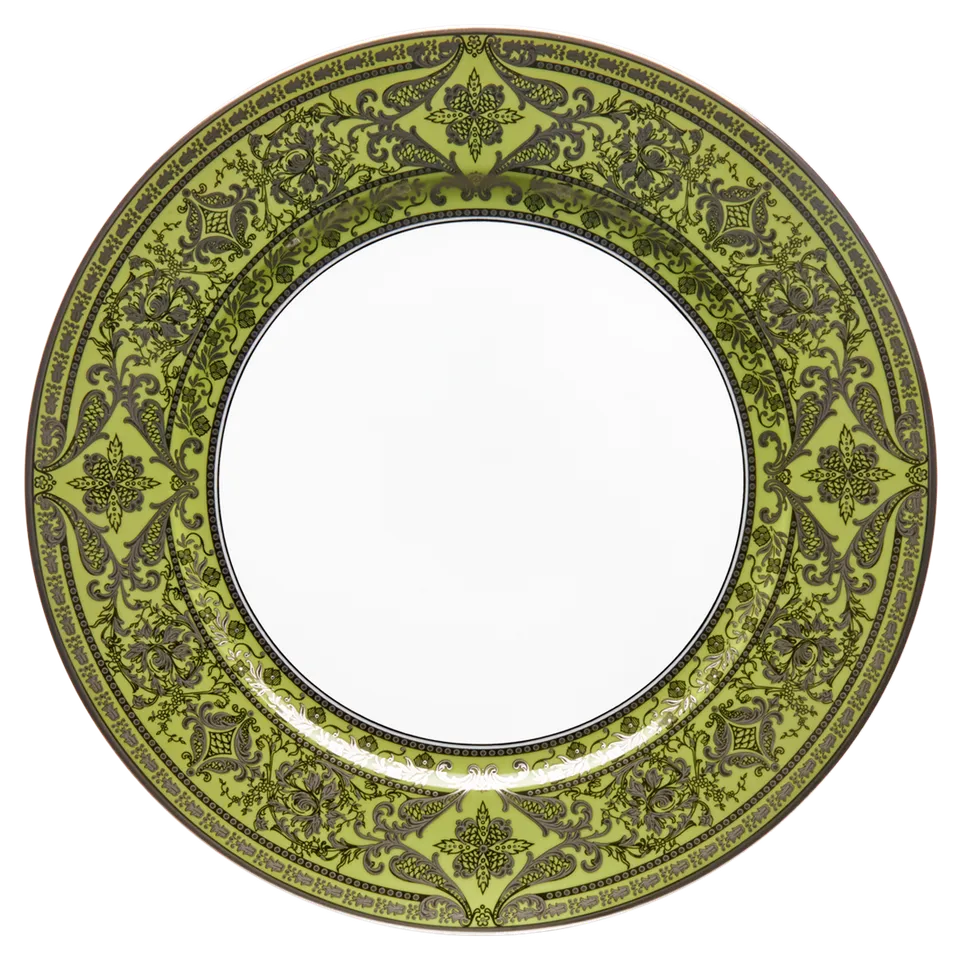 haviland-matignon-assiette-de-pr-sentation-vert-pomme-platine image 1