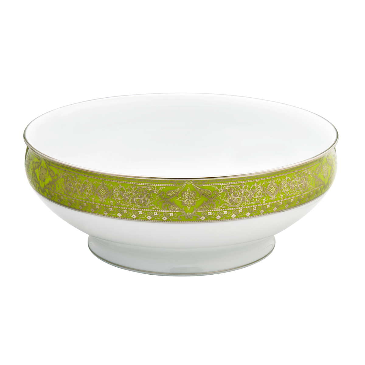haviland-matignon-saladier-vert-pomme-platine-porcelaine image 1