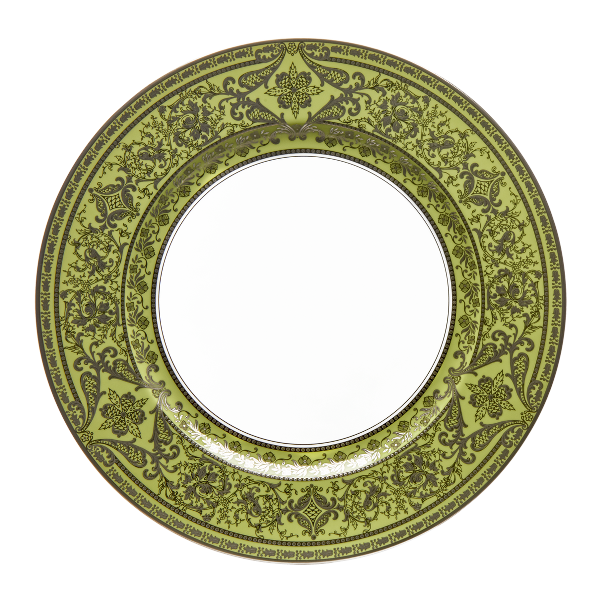 haviland-matignon-assiette-d-ner-vert-pomme-platine-porcelaine image 1