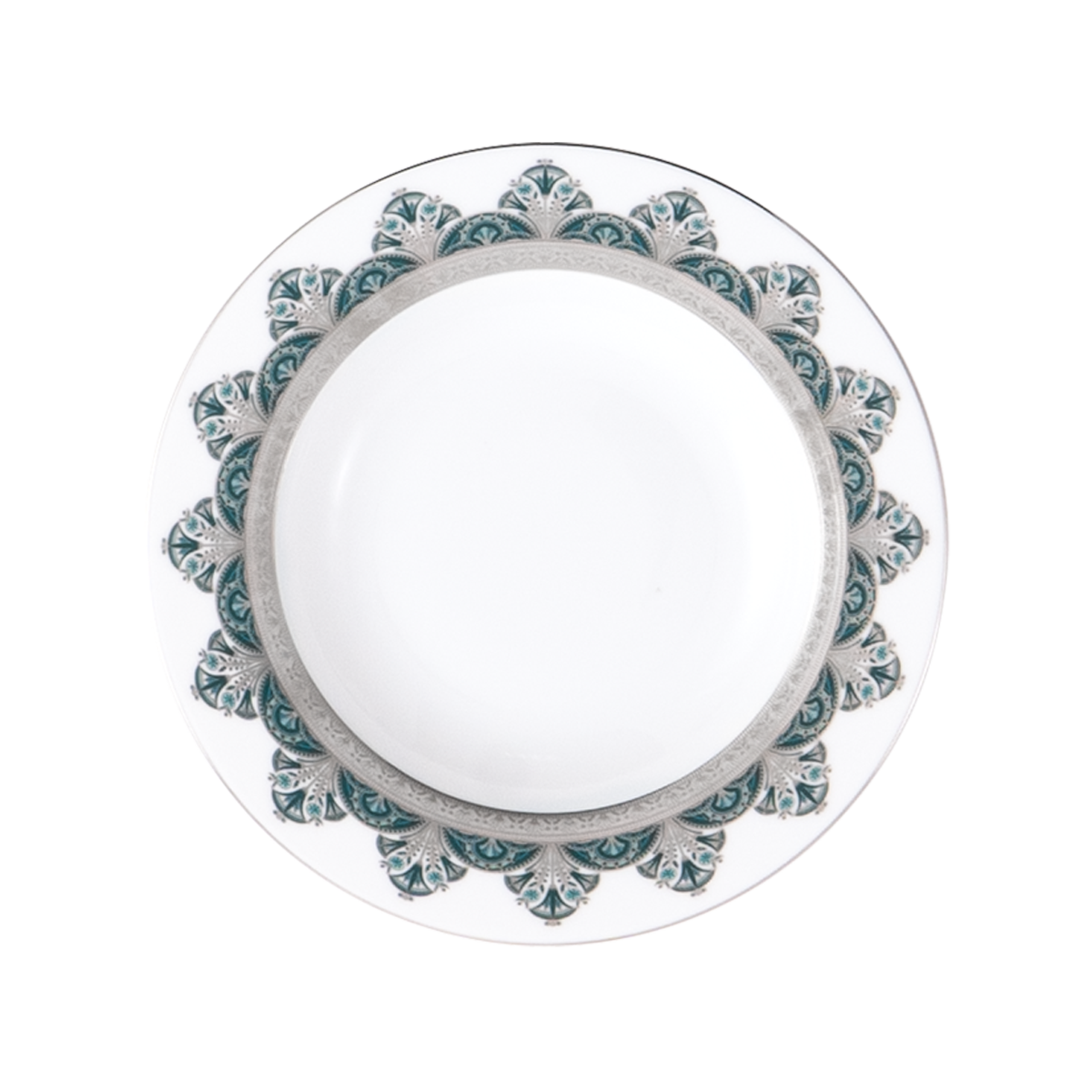 haviland-r-ves-du-nil-assiette-creuse-vert-platine image 1