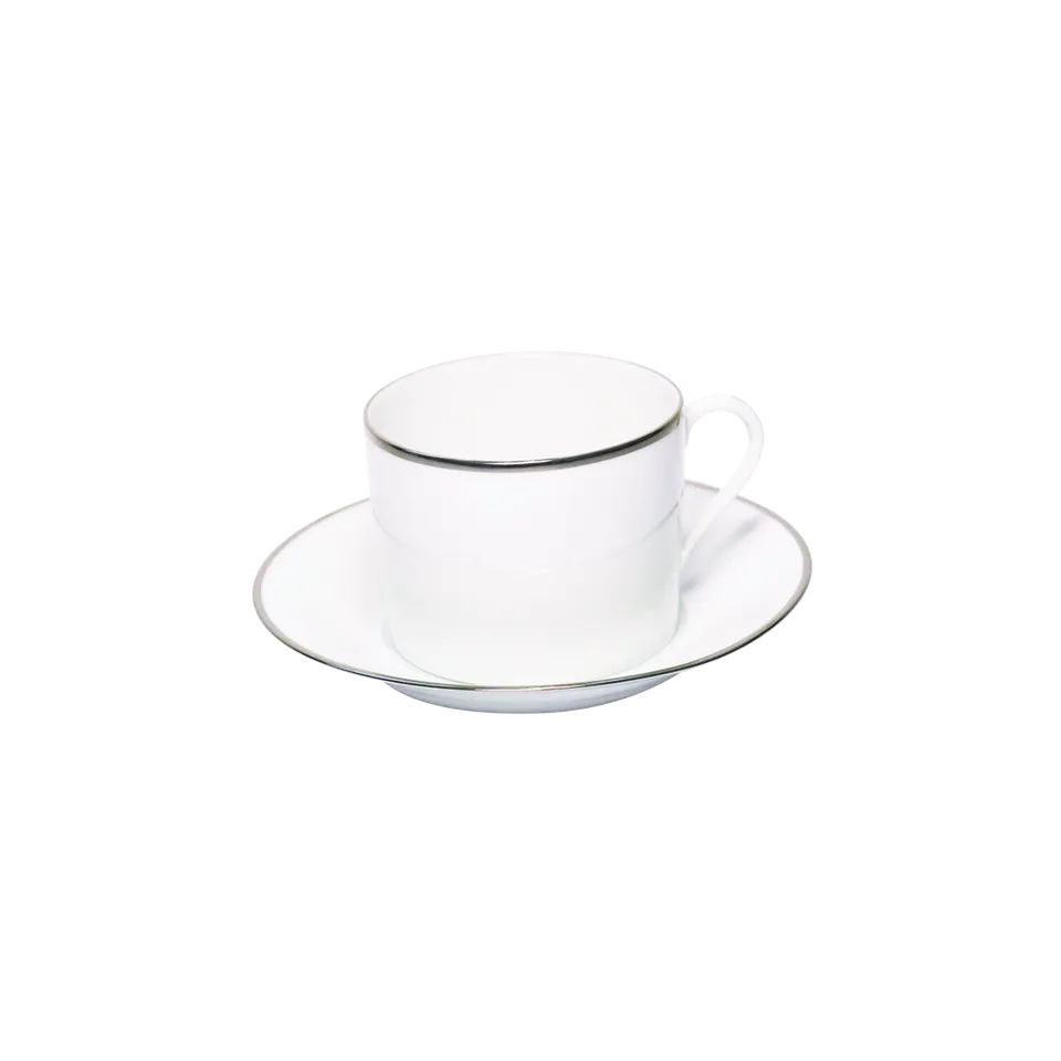 haviland-orsay-tasse-et-soucoupe-d-jeuner-porcelaine-platine image 1