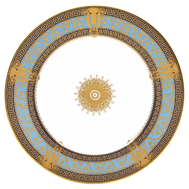 haviland-salon-murat-assiette-pr-sentation-porcelaine-bleu-ciel-or image 1