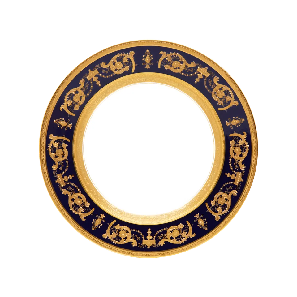 haviland-imp-rator-assiette-creuse-bleu-de-four-et-or image 1