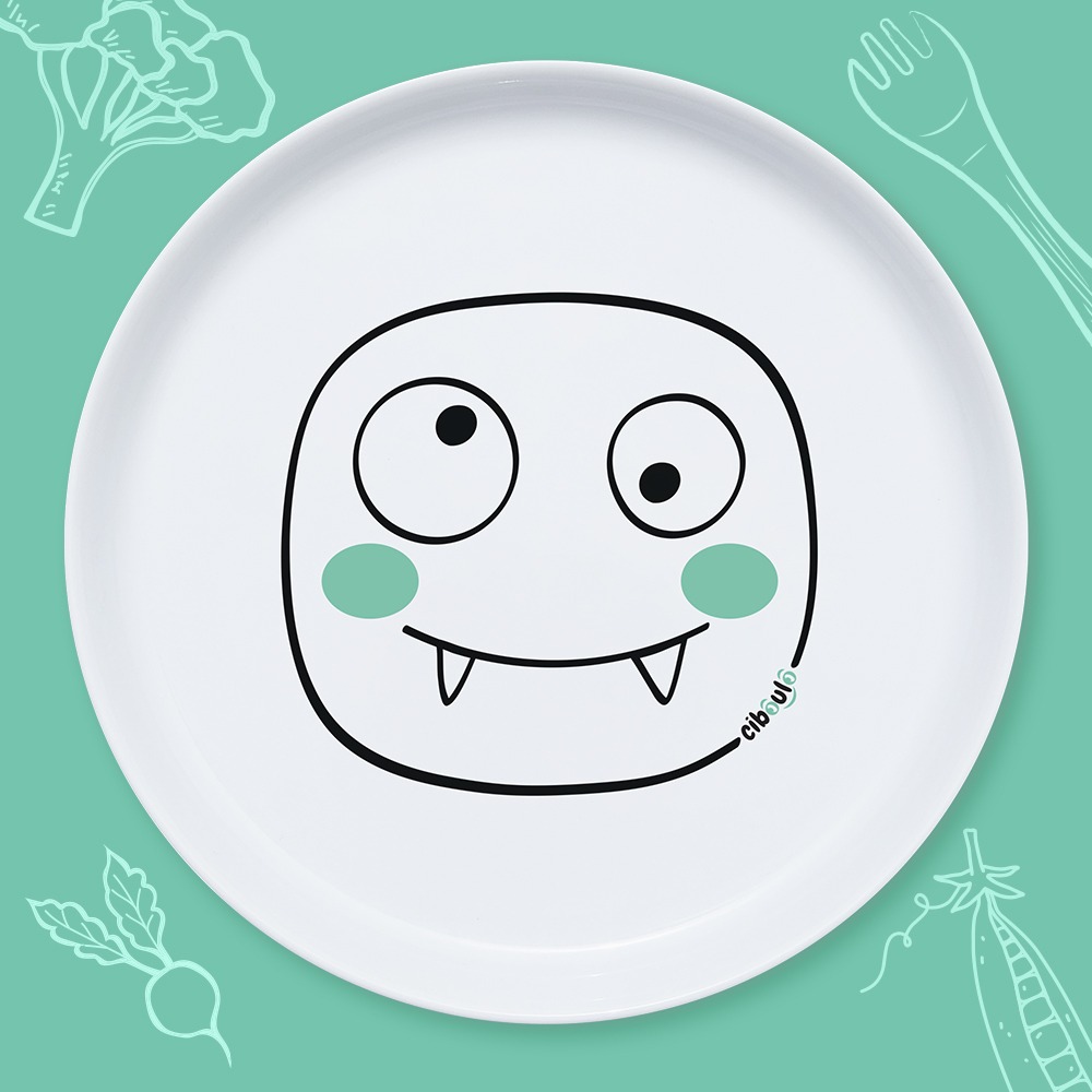 ciboulo-assiette-monstre-assiette-plate-porcelaine-blanche image 1
