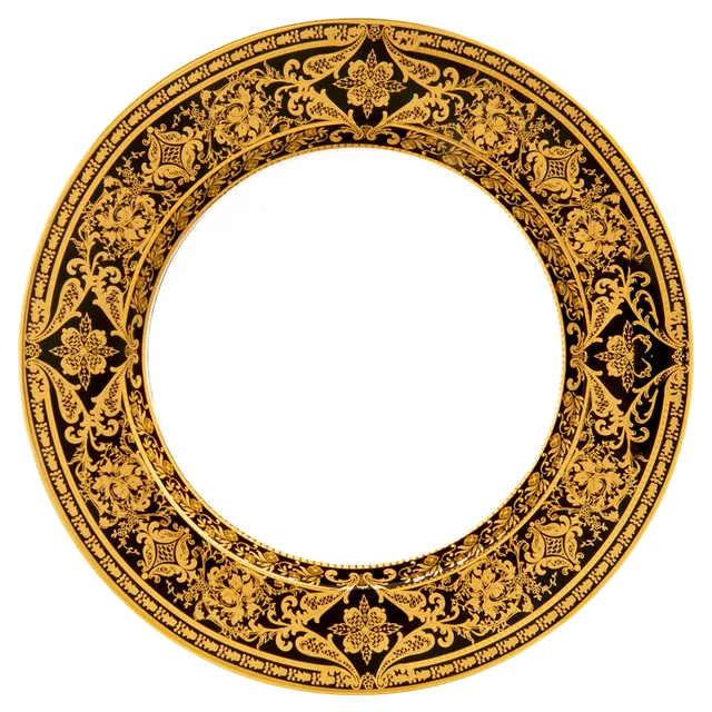 haviland-matignon-plat-rond-creux-noir-or image 1
