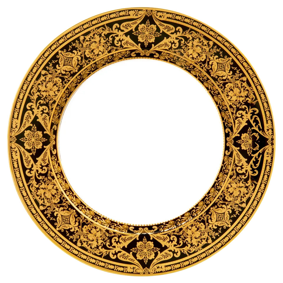 haviland-matignon-plat-rond-creux-noir-or image 1