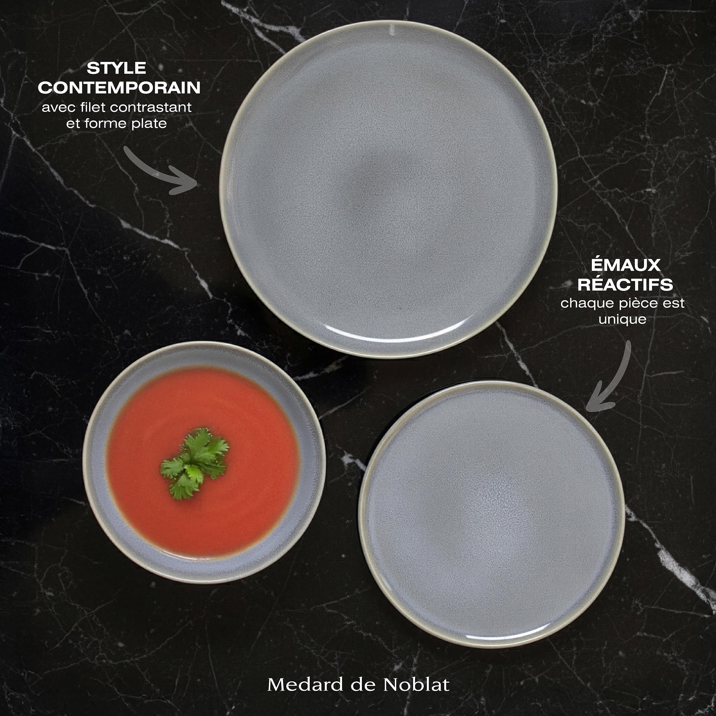 m-dard-de-noblat-yumi-service-18-assiettes-gr-s-gris-6-pers image 4