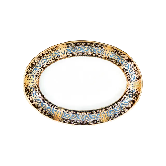 haviland-salon-murat-ravier-bleu-ciel-or-porcelaine image 1