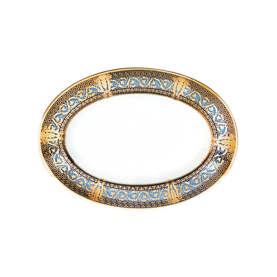 haviland-salon-murat-ravier-bleu-ciel-or-porcelaine image 1