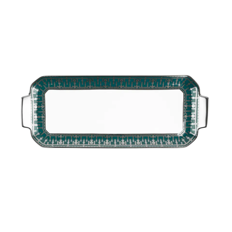 haviland-tiara-plat-cake-bleu-paon-platine image 1
