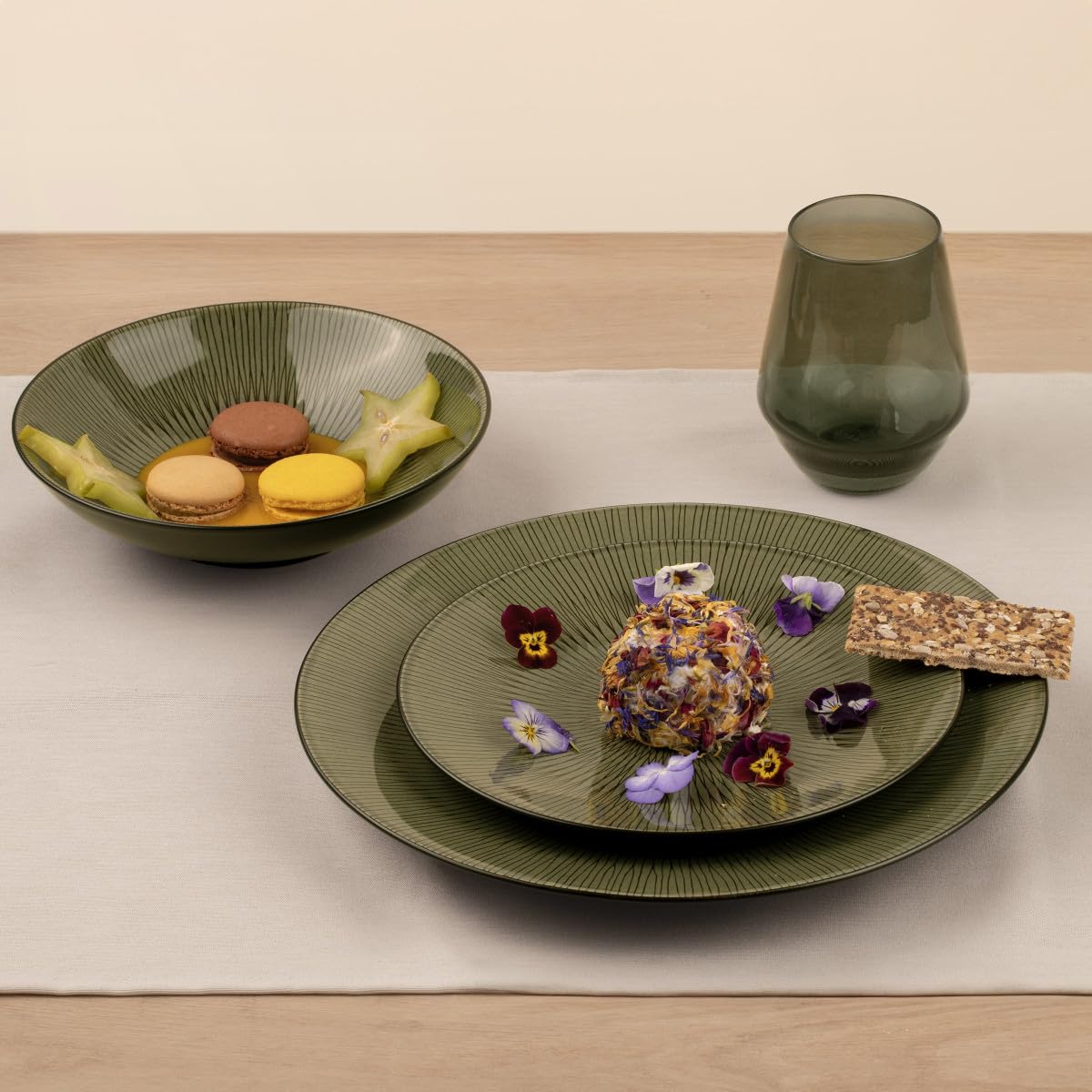 m-dard-de-noblat-hypnose-kaki-assiette-plate-27-cm-gr-s-lot-6-vert image 3