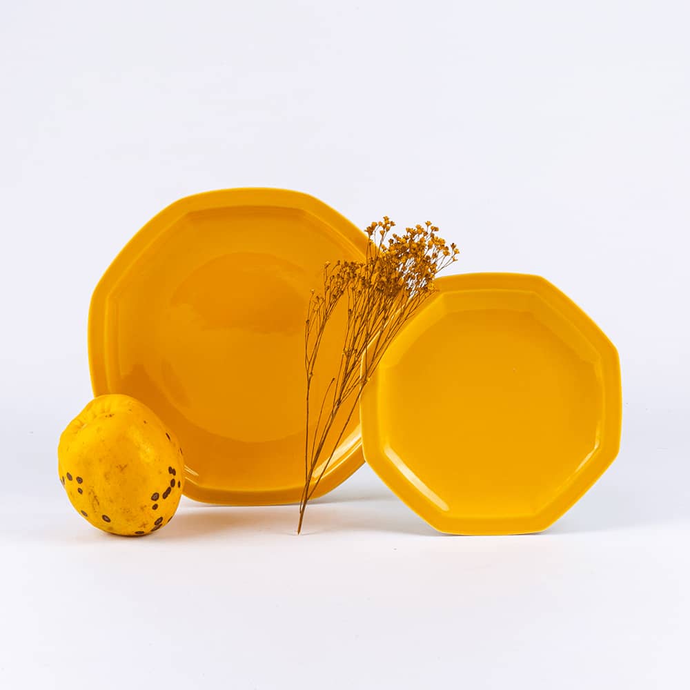 ogre-la-fabrique-assiette-dessert-porcelaine-jaune-moutarde-19-cm image 2