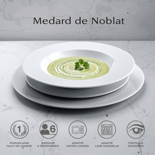 m-dard-de-noblat-linus-service-18-assiettes-gr-s-blanc-relief image 8