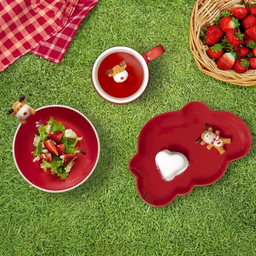 m-dard-de-noblat-miam-cerf-assiette-plate-enfant-rouge-19-7-cm image 4