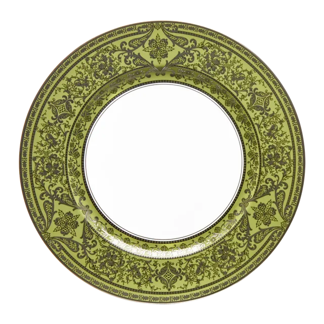 haviland-matignon-assiette-d-ner-vert-pomme-platine-porcelaine image 1
