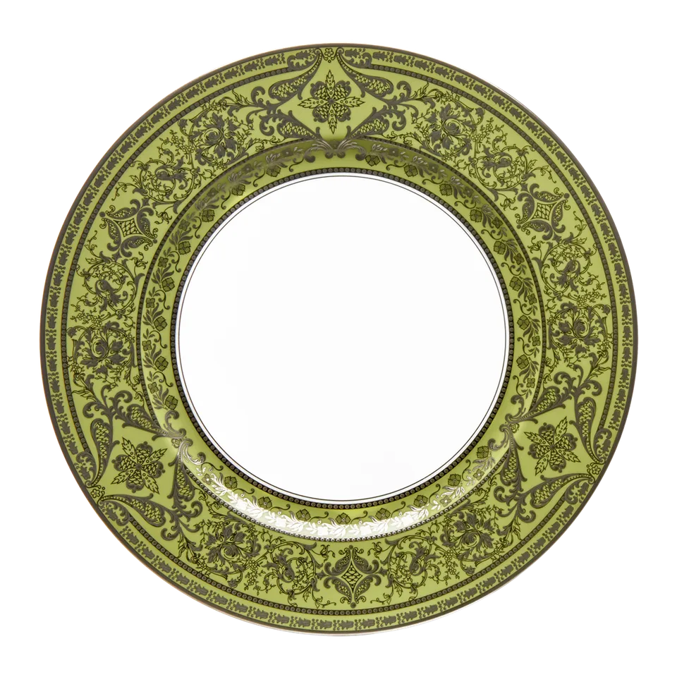 haviland-matignon-assiette-d-ner-vert-pomme-platine-porcelaine image 1