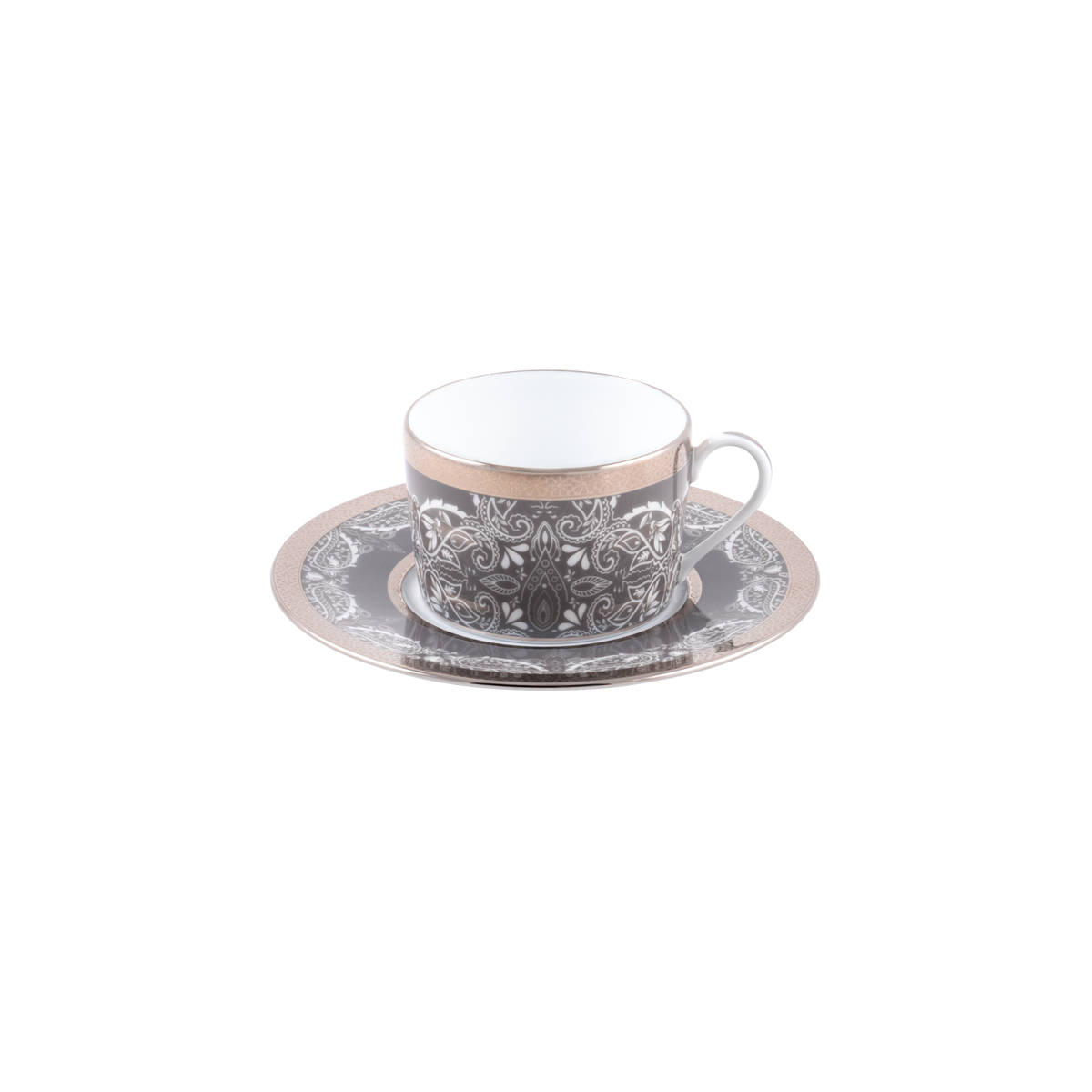 haviland-romane-tasse-et-soucoupe-th-gris-porcelaine image 1