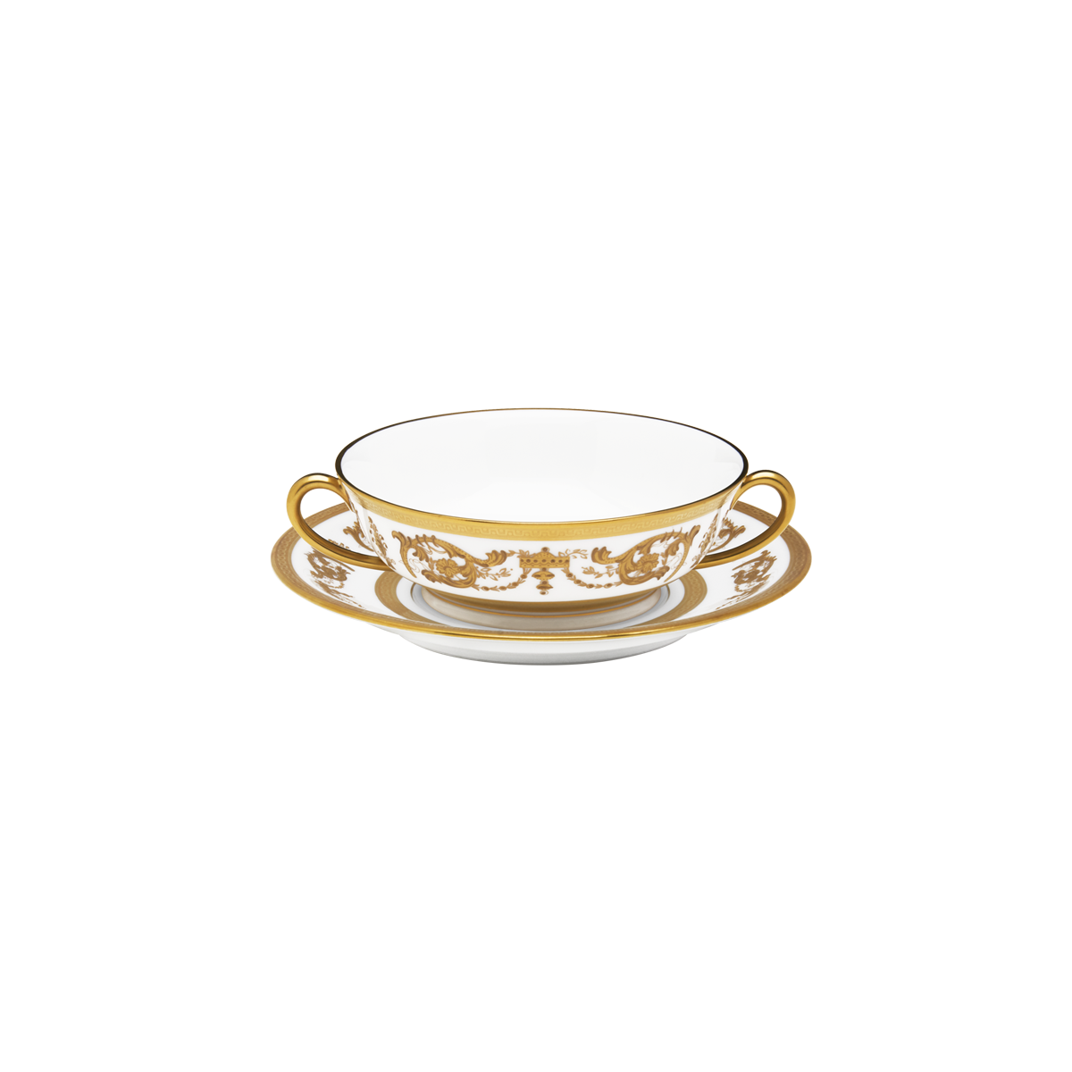 haviland-imp-rator-bol-bouillon-soucoupe-blanc-or image 1