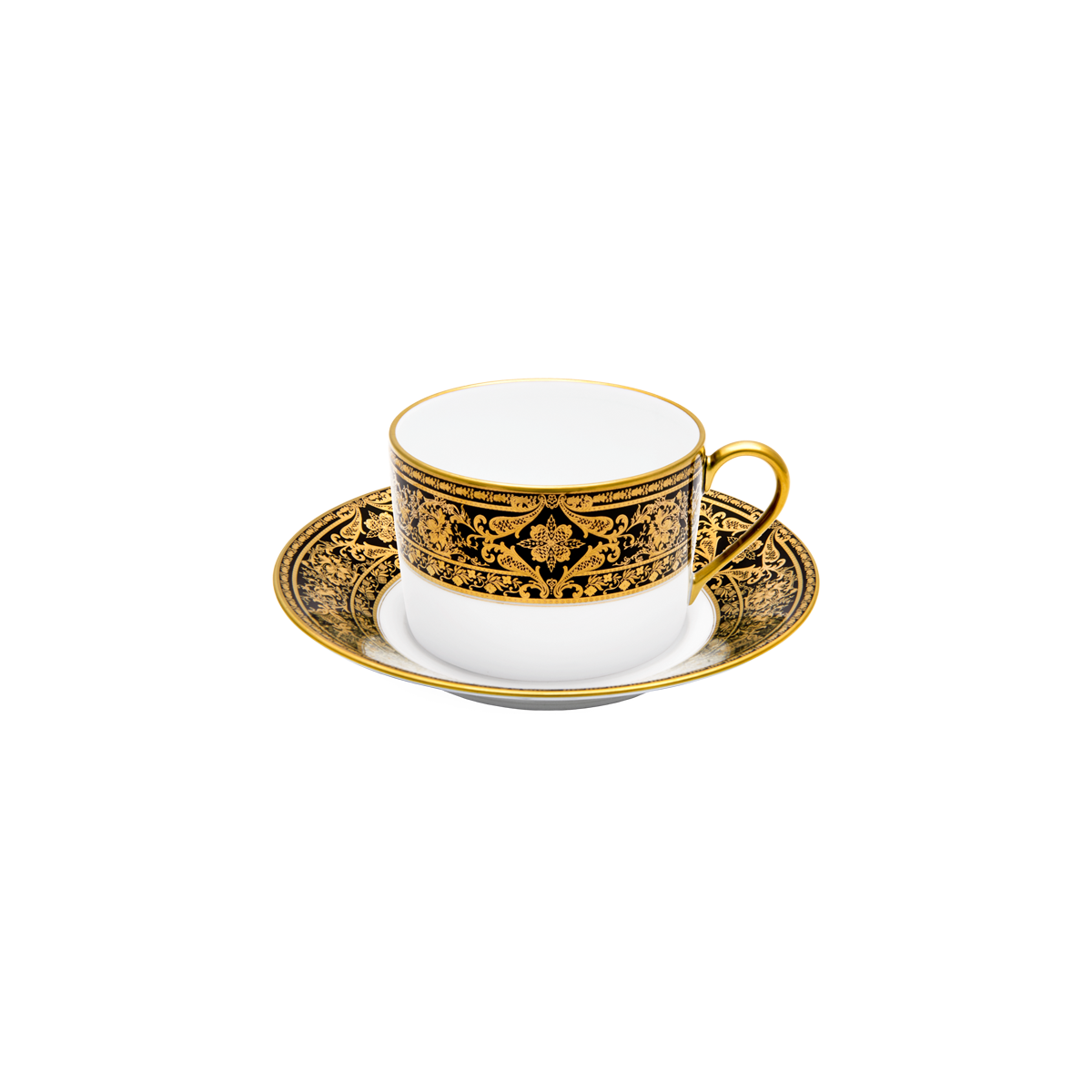 haviland-matignon-tasse-th-noir-or-porcelaine image 1