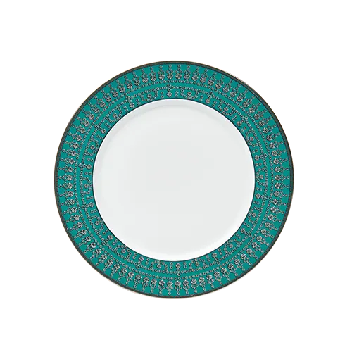 haviland-tiara-assiette-dessert-porcelaine-bleu-paon-platine image 1