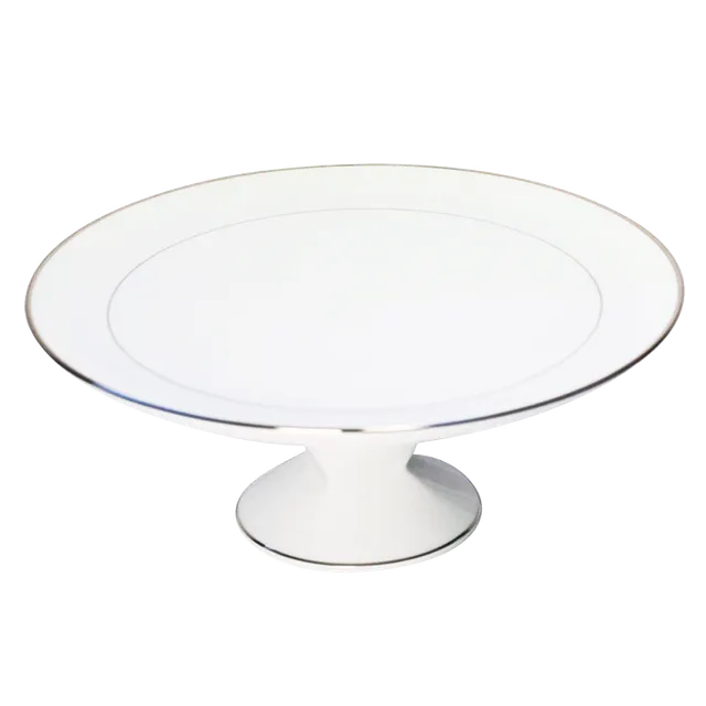 haviland-orsay-plat-tarte-sur-pied-platine-porcelaine image 1