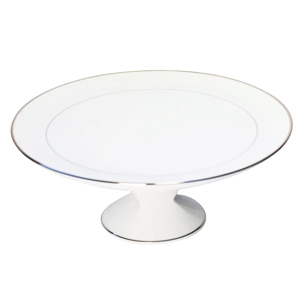 haviland-orsay-plat-tarte-sur-pied-platine-porcelaine image 1