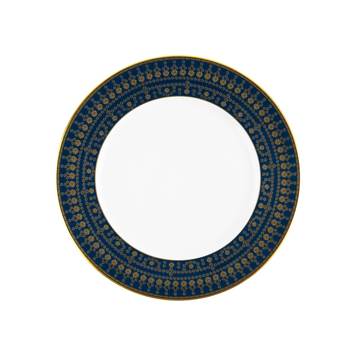 haviland-tiara-assiette-dessert-bleu-de-prusse-or-porcelaine image 1