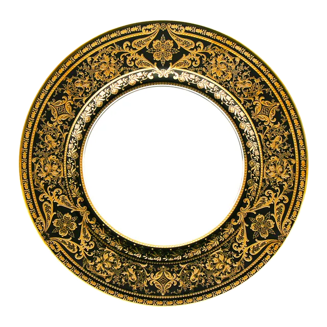 haviland-matignon-assiette-d-ner-porcelaine-noir-or image 1