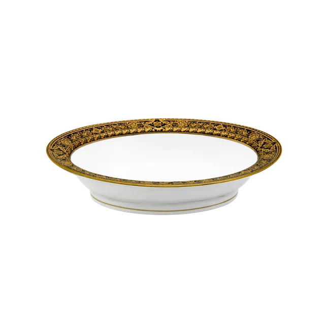 haviland-matignon-compotier-noir-or-porcelaine image 1