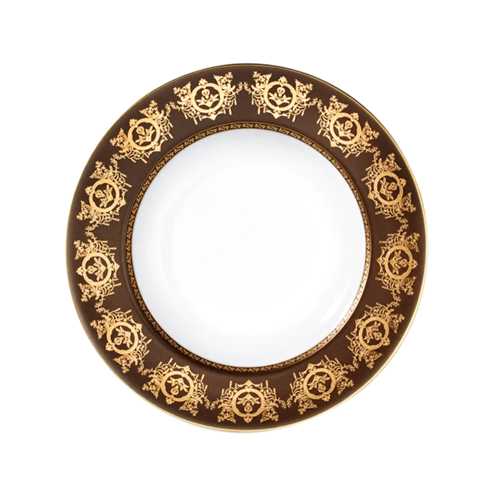 haviland-ritz-imp-rial-assiette-creuse-bronze-porcelaine image 1