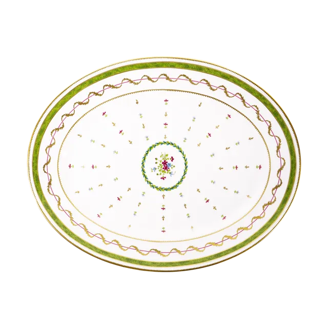 haviland-vieux-paris-vert-plat-ovale-porcelaine-vert image 1