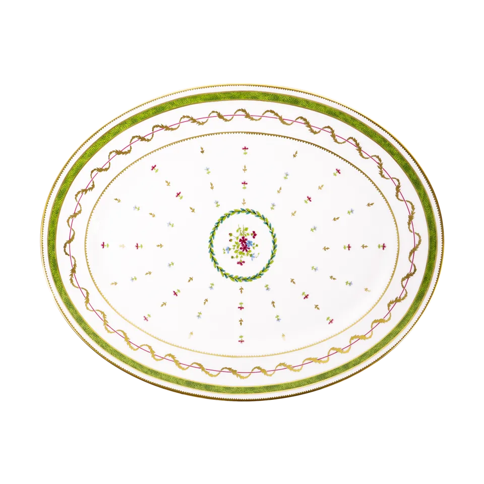 haviland-vieux-paris-vert-plat-ovale-porcelaine-vert image 1