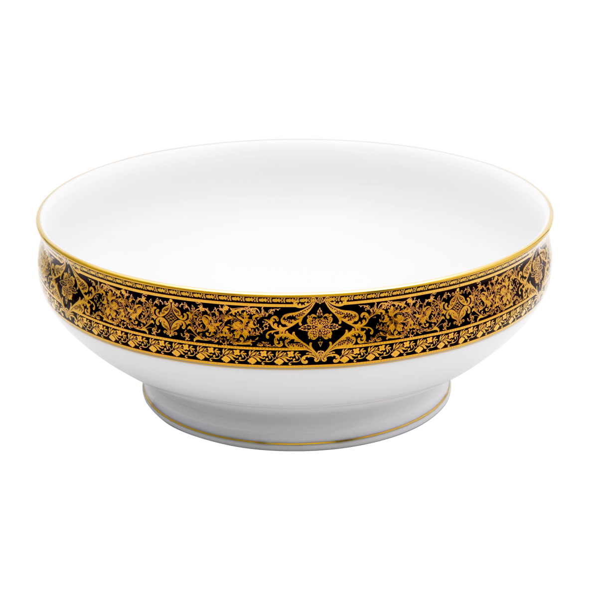haviland-matignon-saladier-noir-or-porcelaine image 1