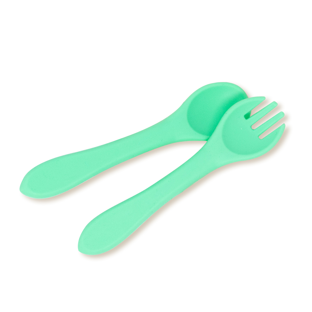 ciboulo-couverts-silicone-vert-b-b-cuill-re-fourchette-6-mois image 2