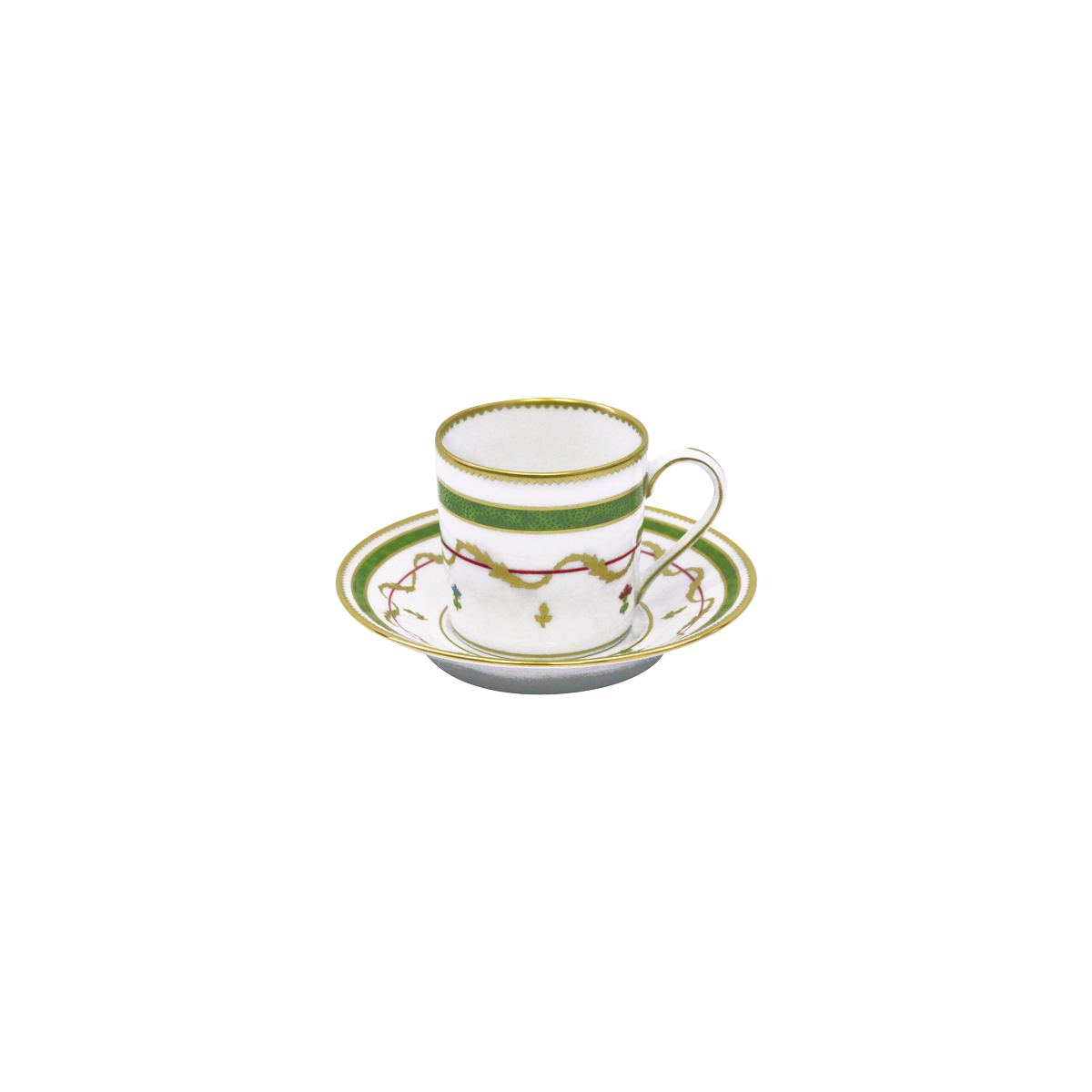 haviland-vieux-paris-vert-tasse-expresso-et-soucoupe-porcelaine image 1