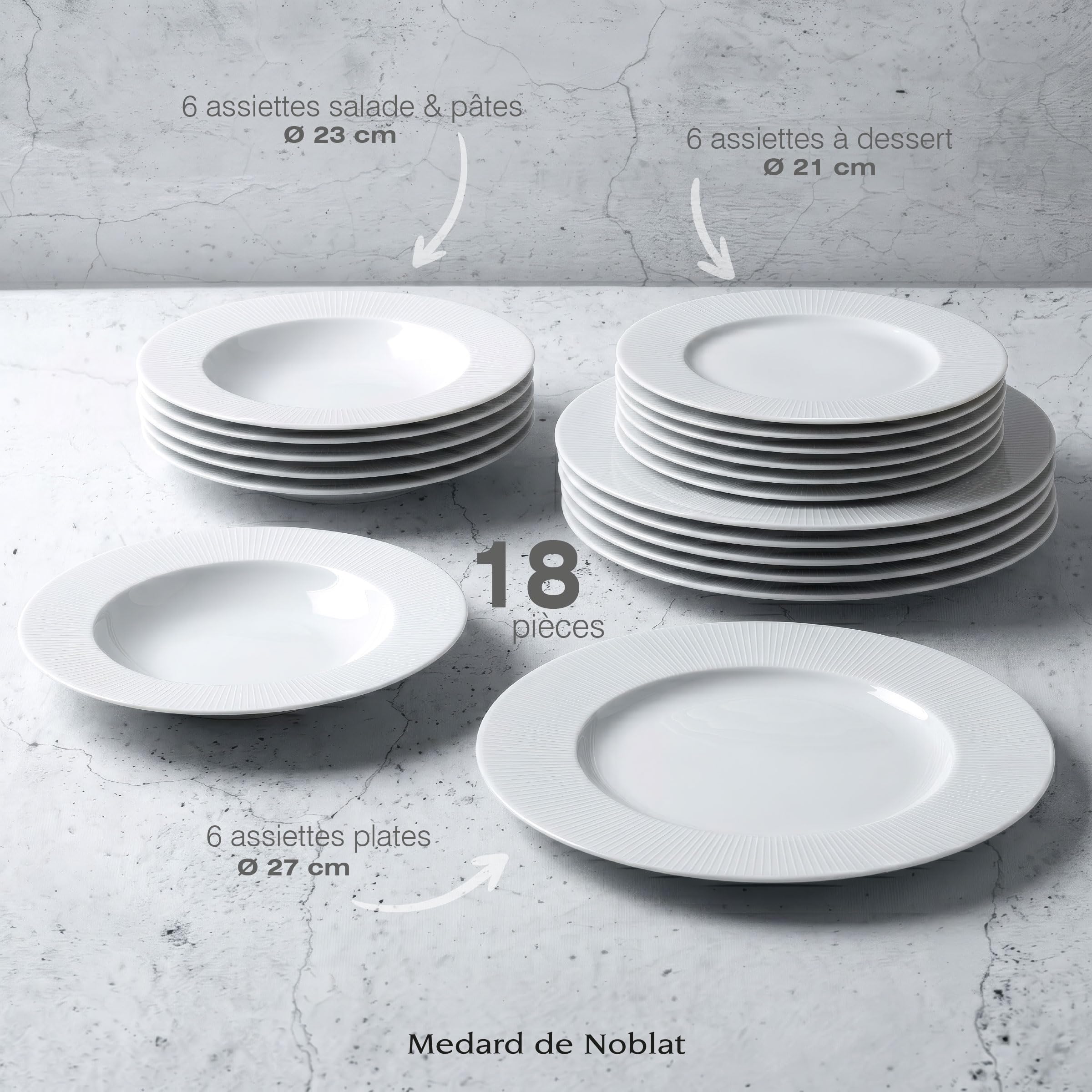 m-dard-de-noblat-linus-service-18-assiettes-gr-s-blanc-relief image 3