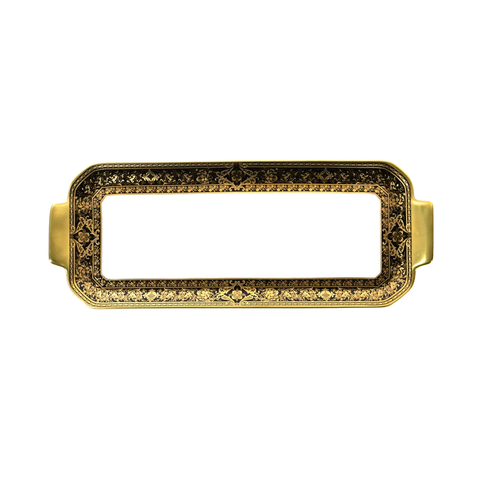 haviland-matignon-plat-cake-noir-or-porcelaine-limoges image 1