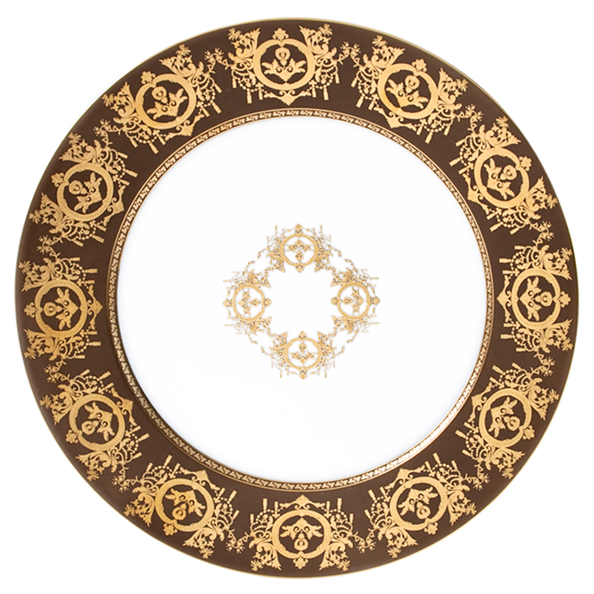haviland-ritz-imp-rial-assiette-pr-sentation-bronze-porcelaine image 1