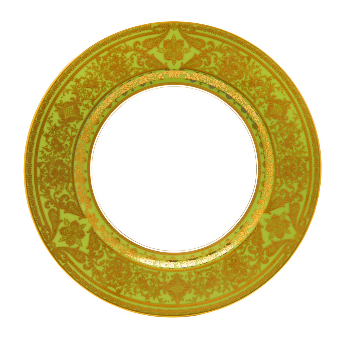 haviland-matignon-assiette-d-ner-vert-pomme-or image 1