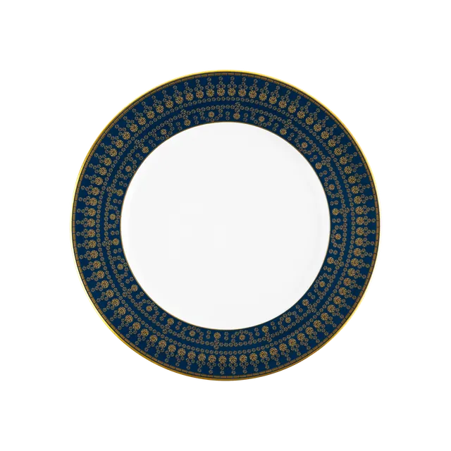 haviland-tiara-assiette-dessert-bleu-de-prusse-or-porcelaine image 1