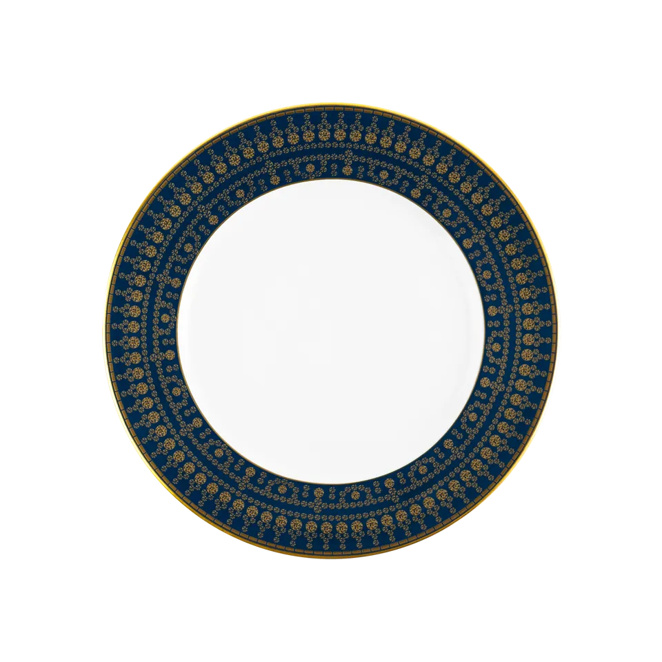 haviland-tiara-assiette-dessert-bleu-de-prusse-or-porcelaine image 1