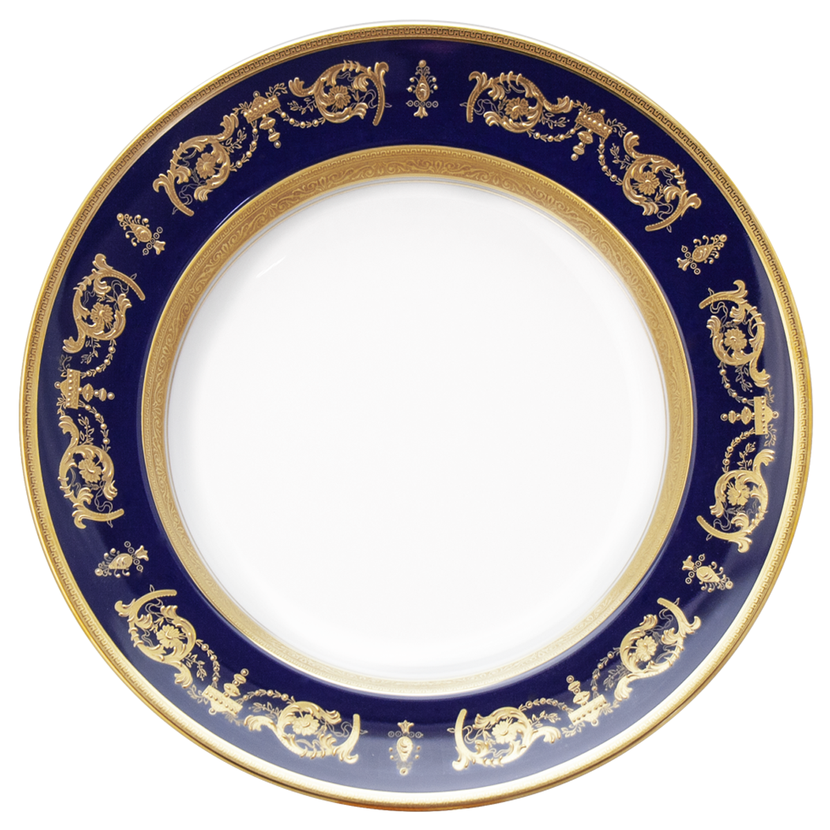 haviland-imp-rator-plat-rond-creux-bleu-de-four-or-porcelaine image 1