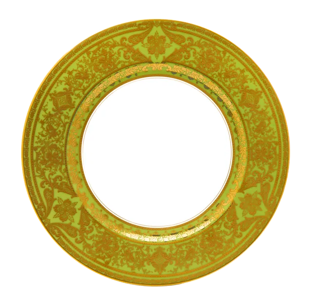 haviland-matignon-assiette-d-ner-vert-pomme-or image 1
