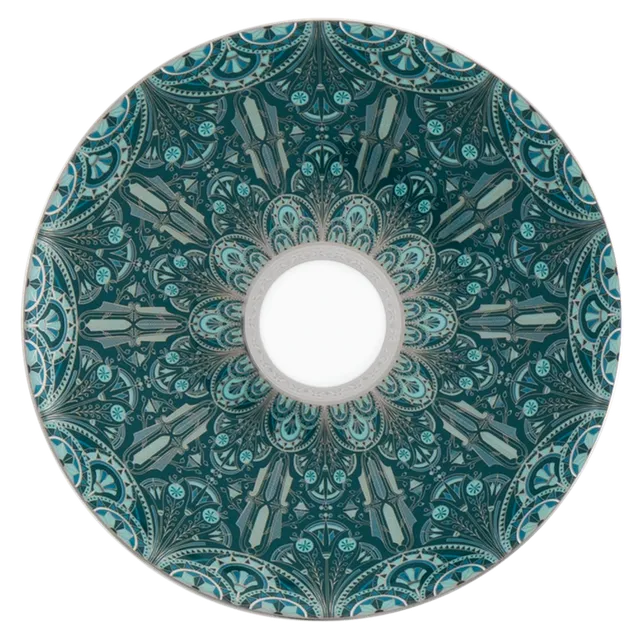 haviland-r-ves-du-nil-assiette-de-pr-sentation-vert-platine-porcelaine image 1