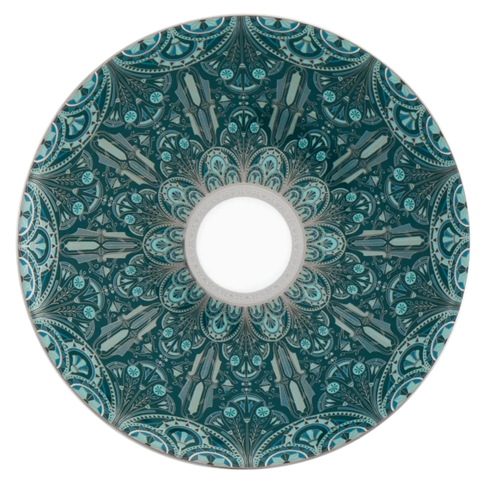 haviland-r-ves-du-nil-assiette-de-pr-sentation-vert-platine-porcelaine image 1