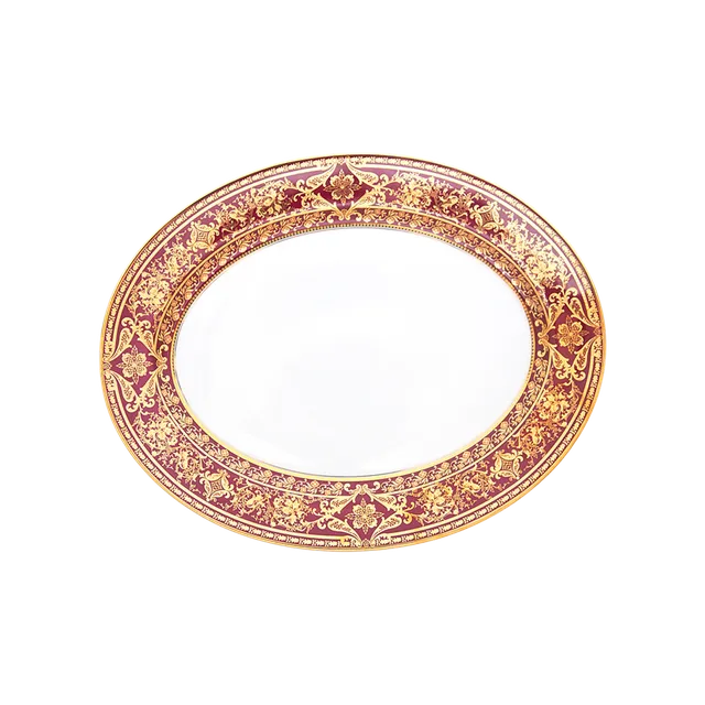 haviland-matignon-plat-ovale-cerise-or-porcelaine-limoges image 1
