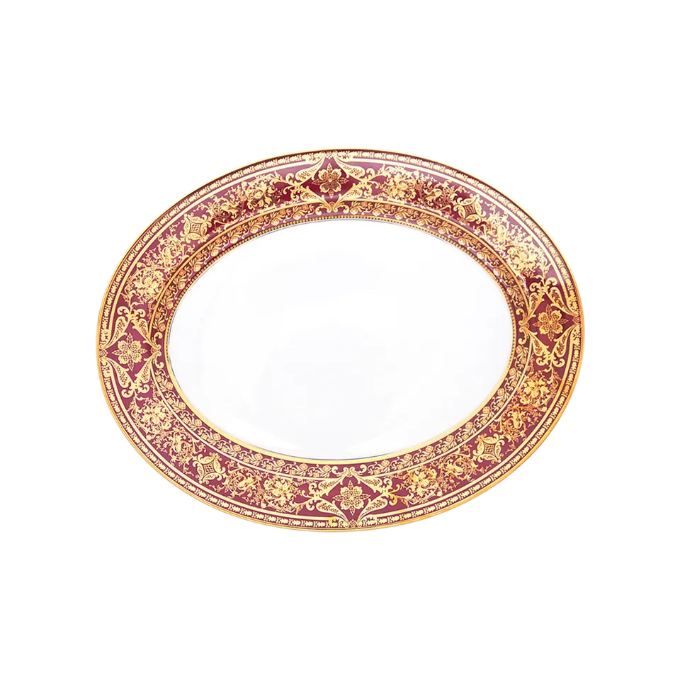haviland-matignon-plat-ovale-cerise-or-porcelaine-limoges image 1