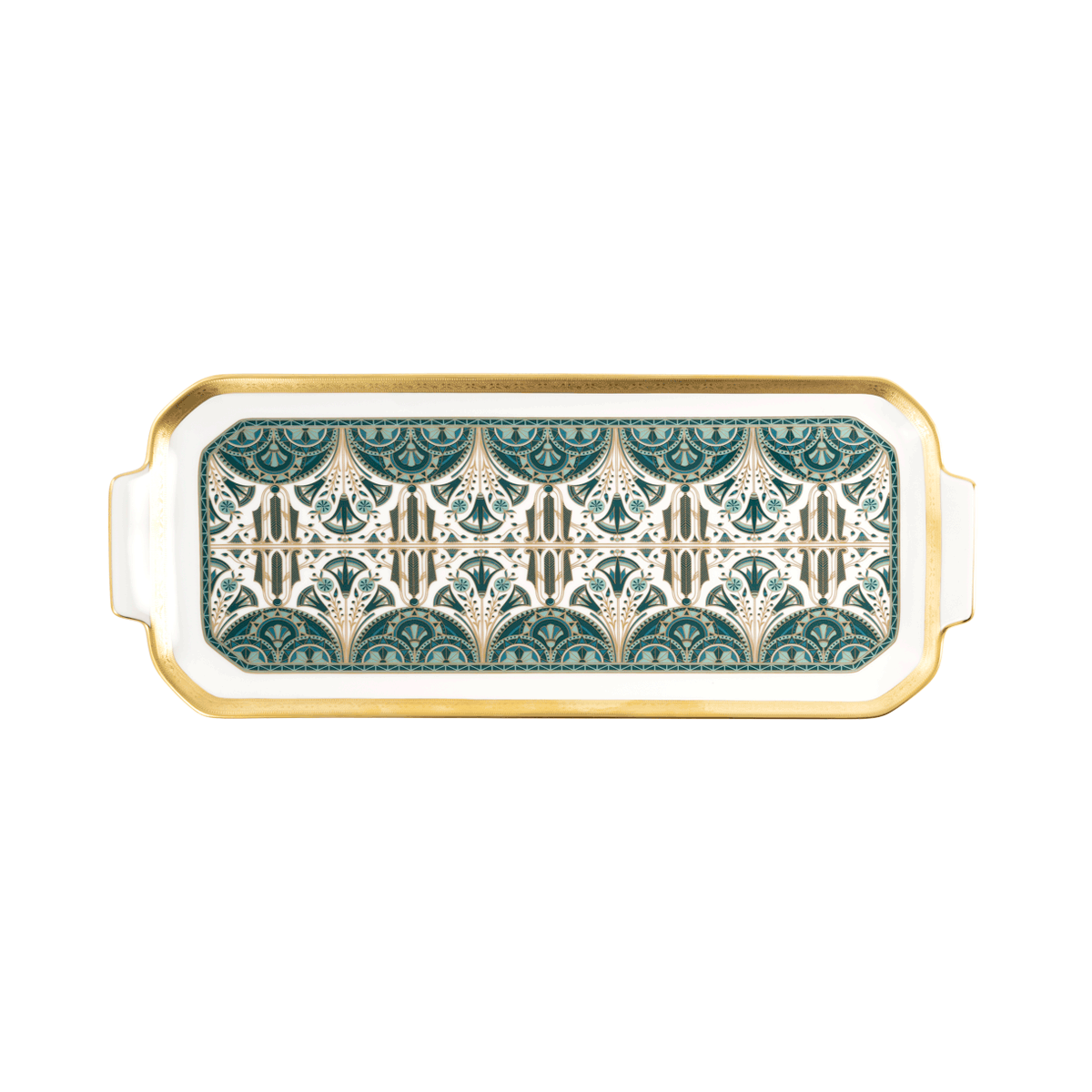 haviland-r-ves-du-nil-plat-cake-vert-or-porcelaine image 1