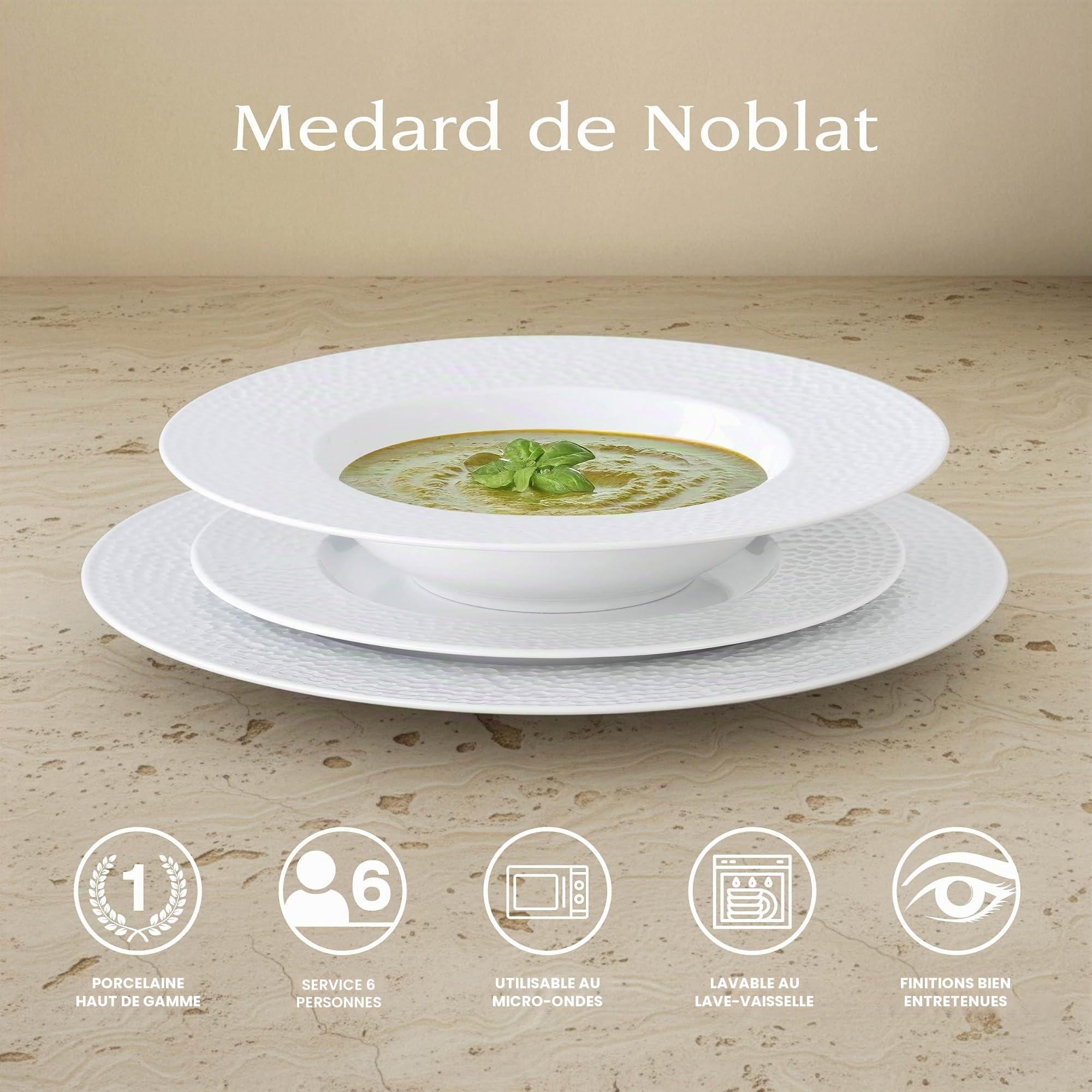 m-dard-de-noblat-urban-service-18-assiettes-blanc-porcelaine image 2